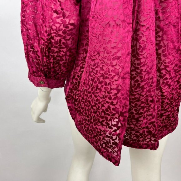 Anthropologie Velvet Burnout‎ Blouse Women M NWT Button-Up 3/4 Sleeve Tunic Top - Picture 8 of 16